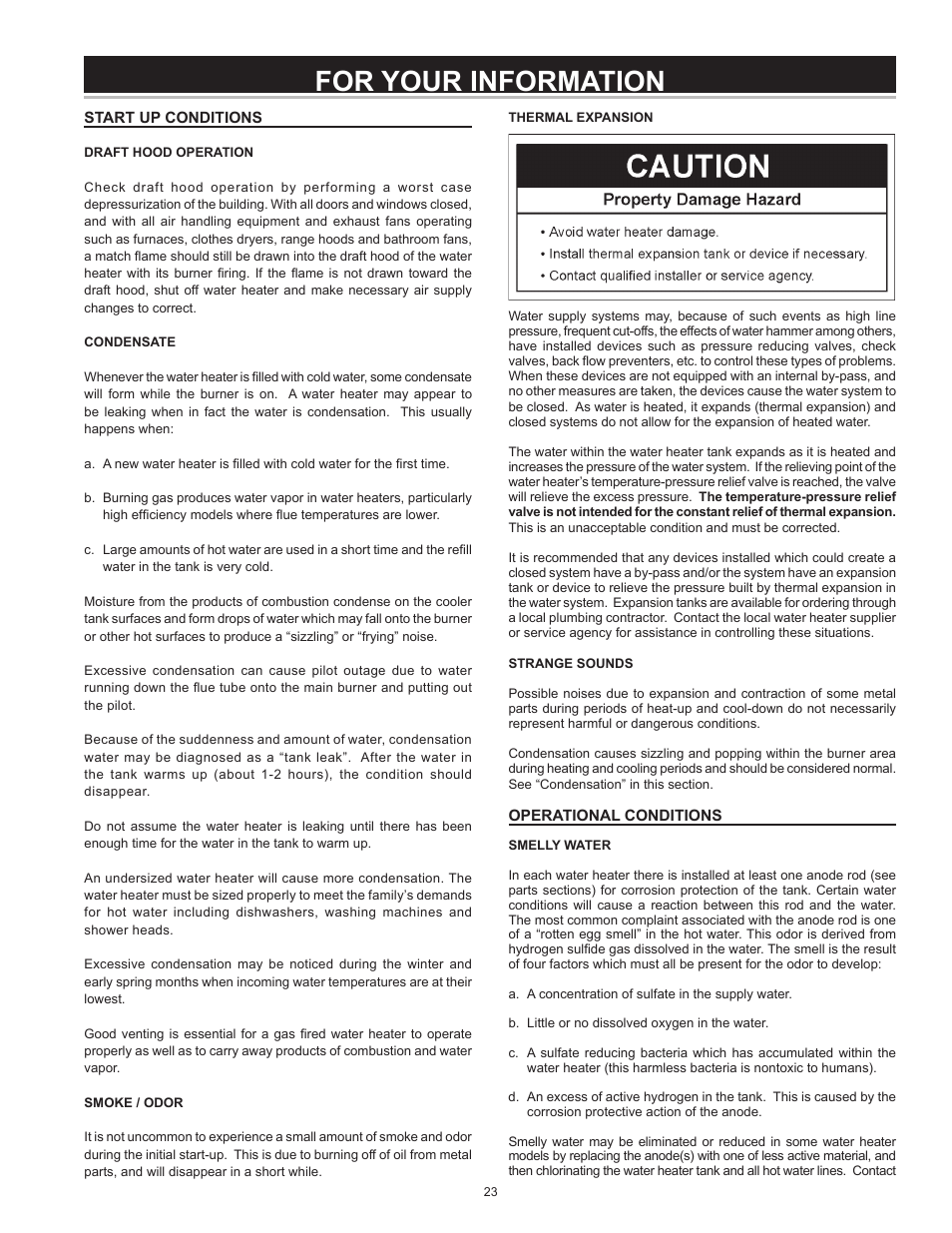 For your information | State GS6 50 YOMT User Manual | Page 23 / 32