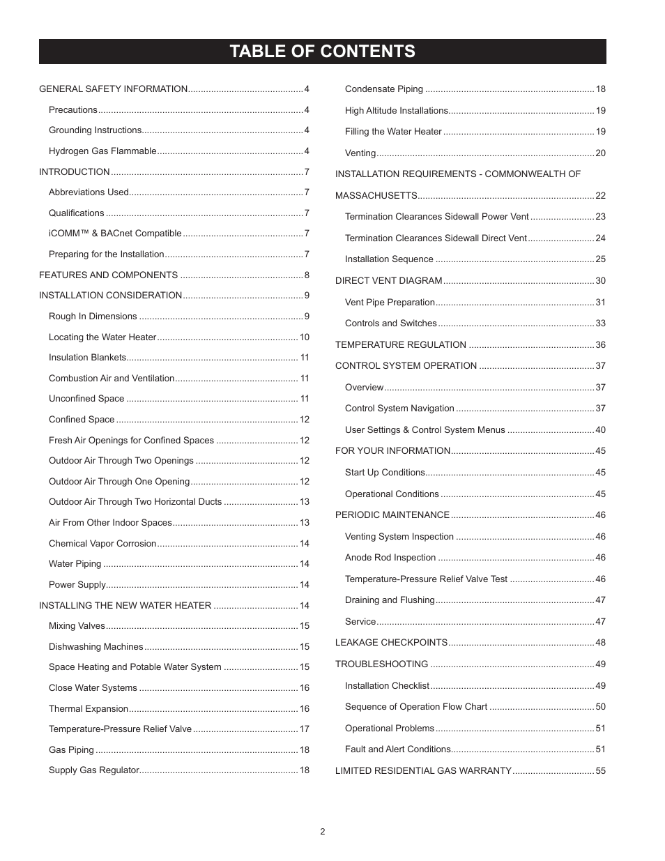State GP6 50 HTPDT User Manual | Page 2 / 56