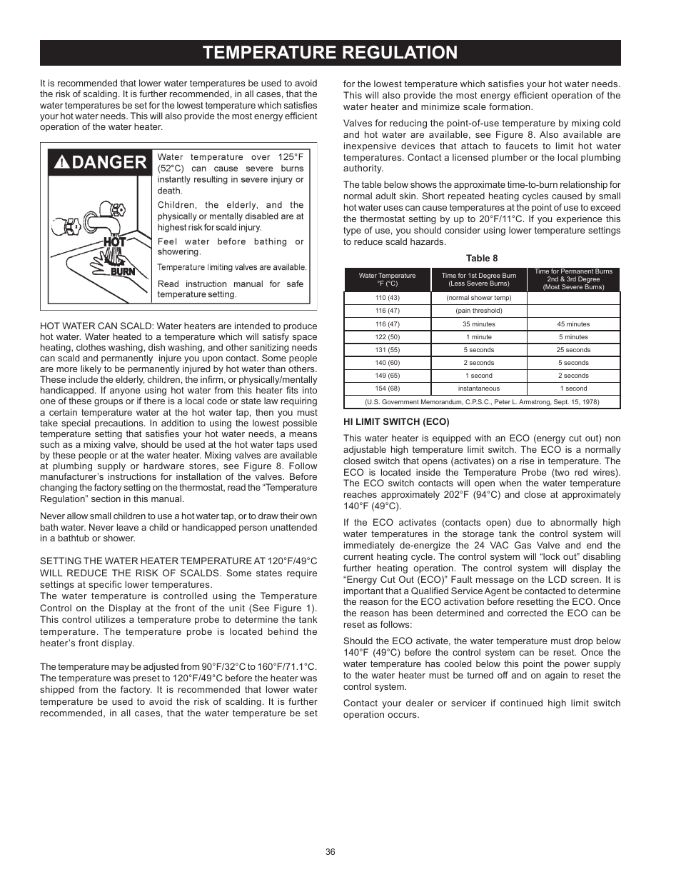 Temperature regulation | State GP6 50 HTPDT User Manual | Page 36 / 56