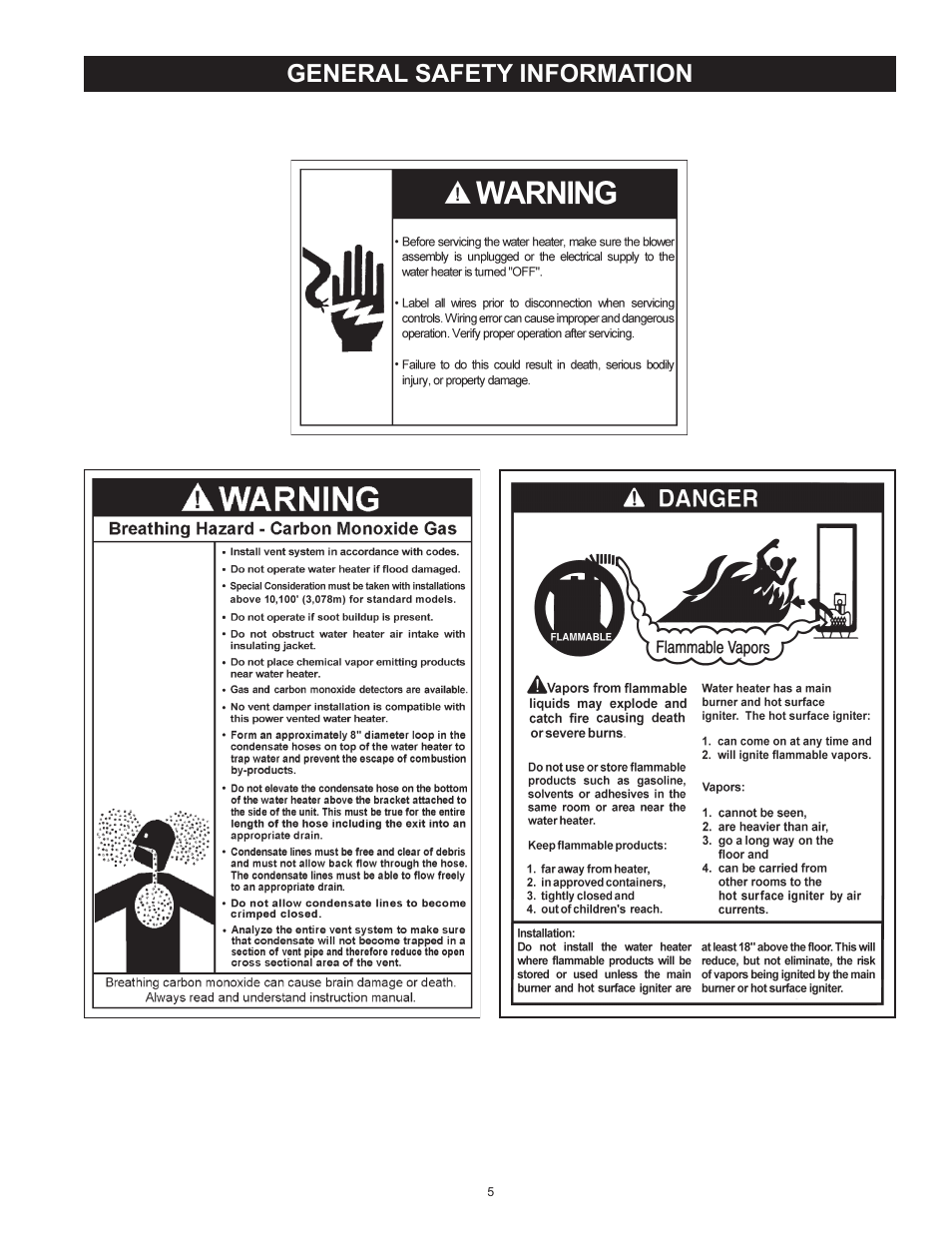 General safety information | State GP6 50 HTPDT User Manual | Page 5 / 56