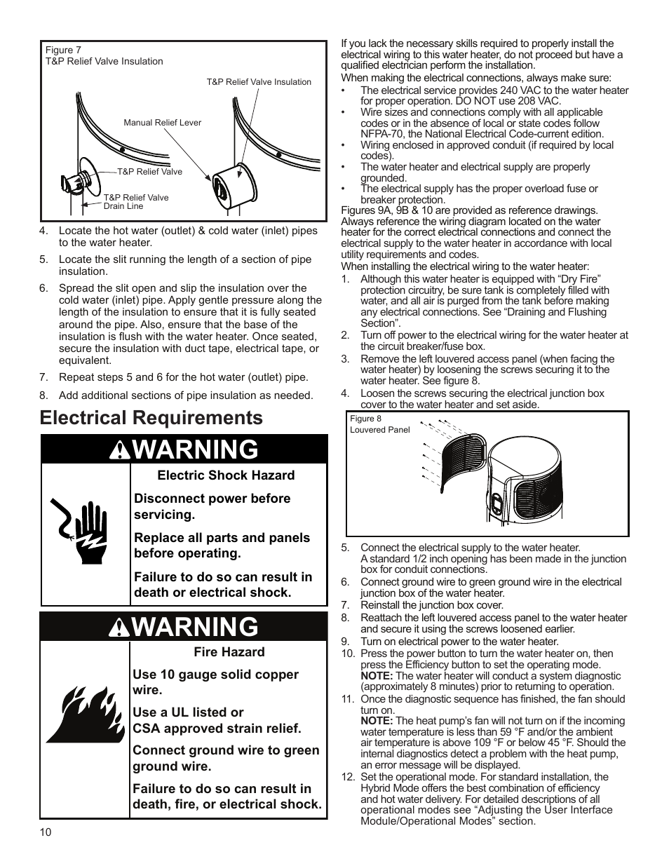 Warning, Electrical requirements | State EPX 80 DHPT User Manual | Page 10 / 22