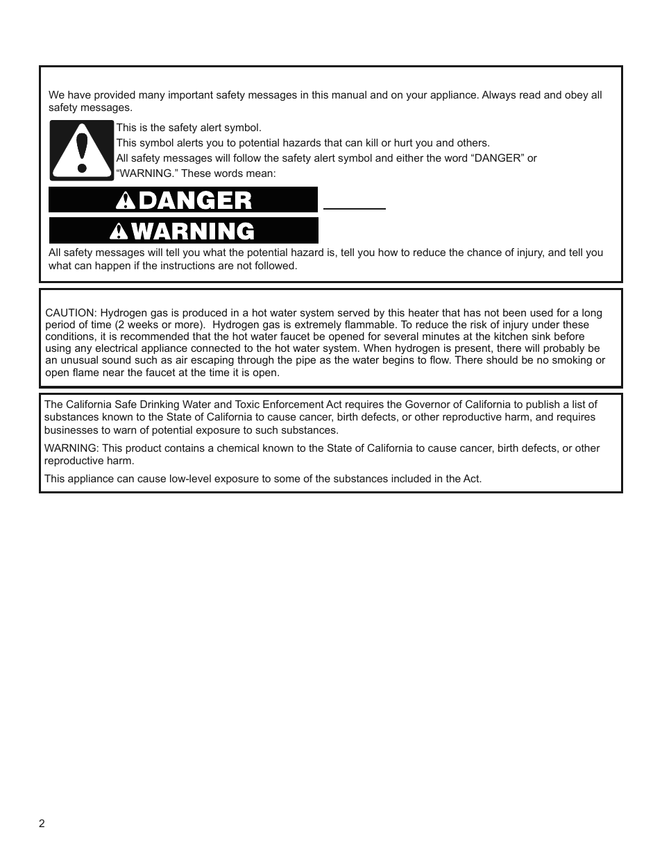 Water heater safety | State SPX 50 DHPT User Manual | Page 2 / 20