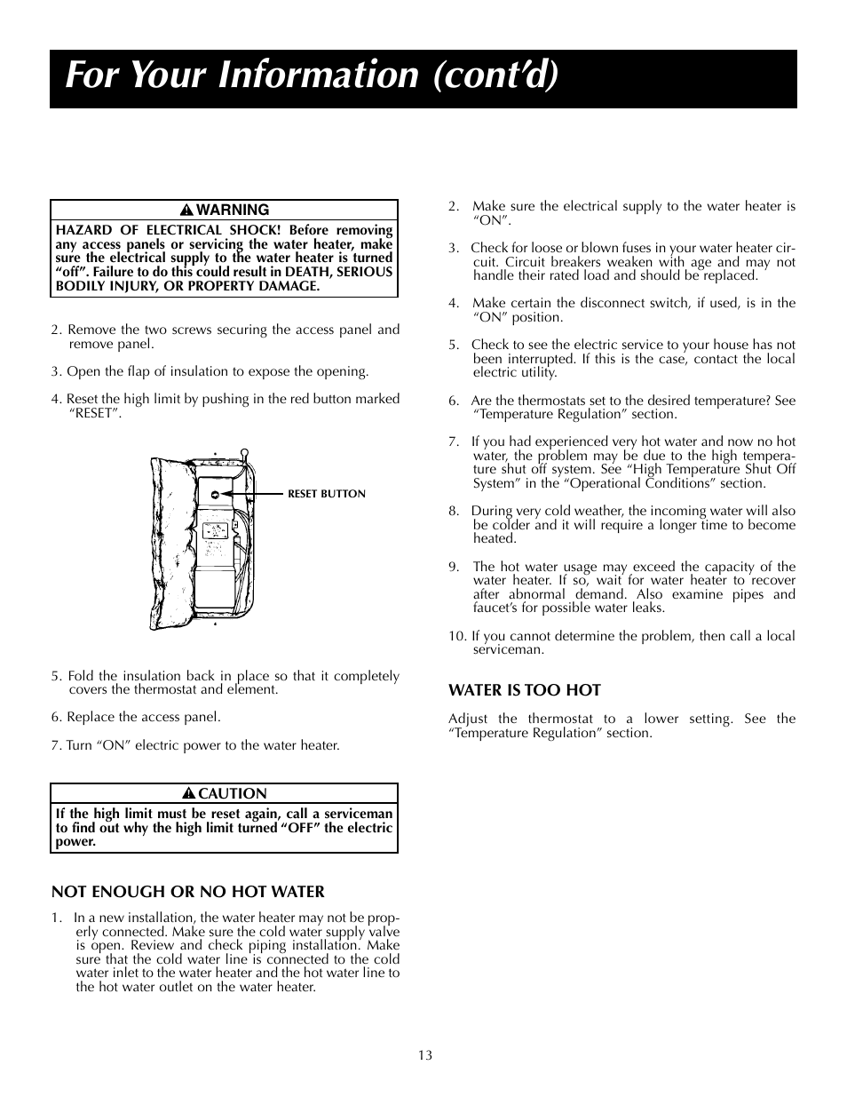 For your information (cont’d) | State P6 40 20T4 W User Manual | Page 13 / 20