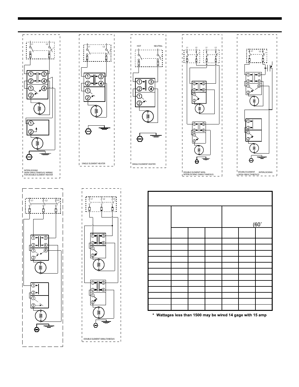 Thermostat wiring diagram, Branch circuit sizing guide, Watt load | State MHEW2-40R-035D User Manual | Page 16 / 16