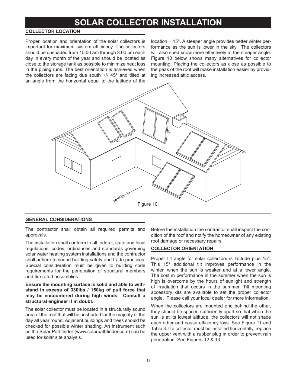 Solar collector installation | State Standard Systems User Manual | Page 13 / 40