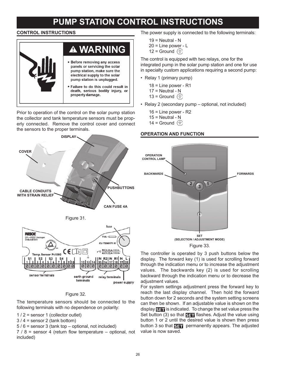 Pump station control instructions | State Standard Systems User Manual | Page 26 / 40