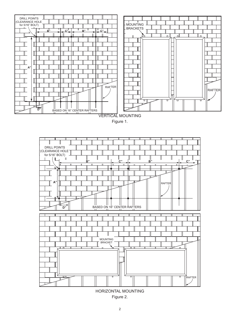 Vertical mounting horizontal mounting, Figure 1. figure 2 | State Shingle Roof User Manual | Page 2 / 4