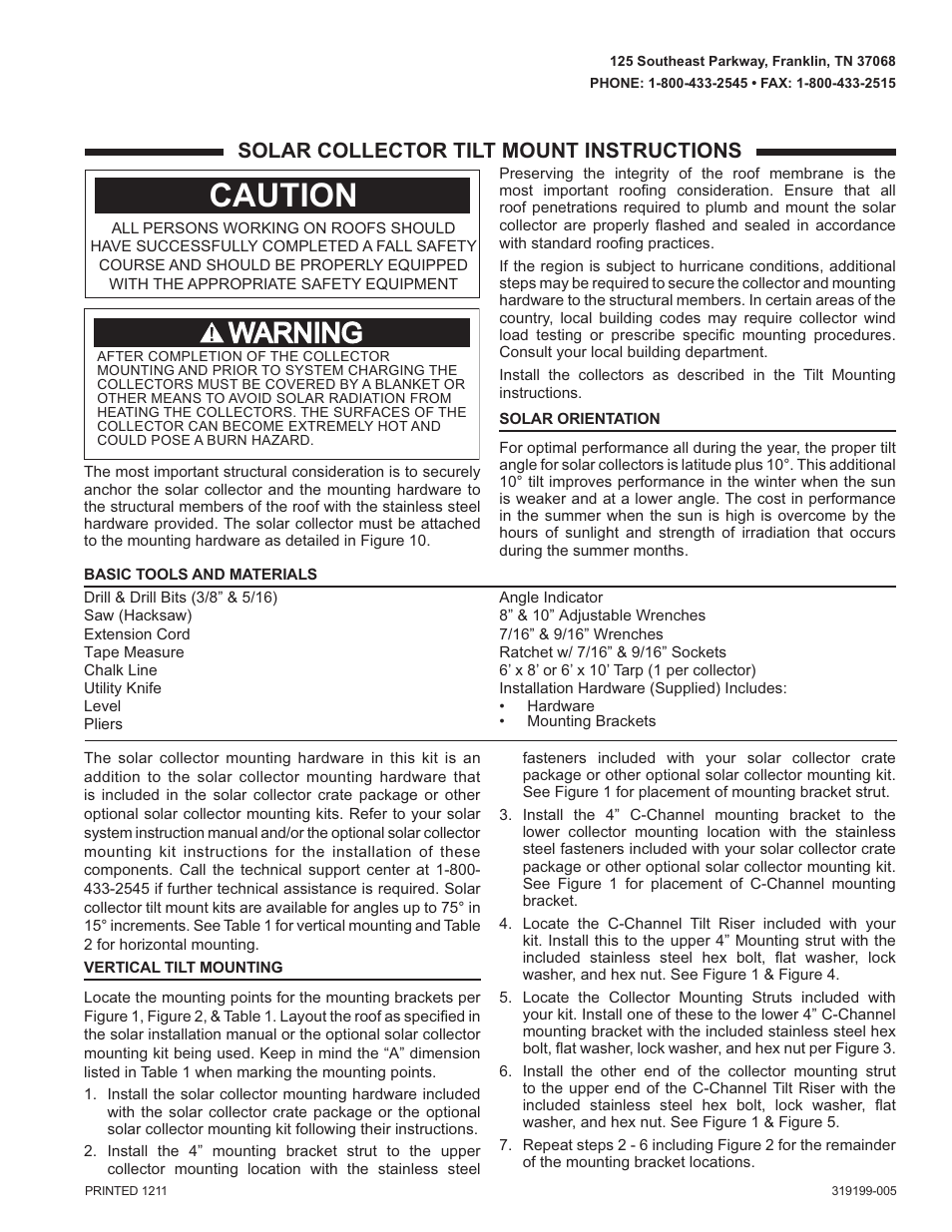State Tilt Roof User Manual | 5 pages