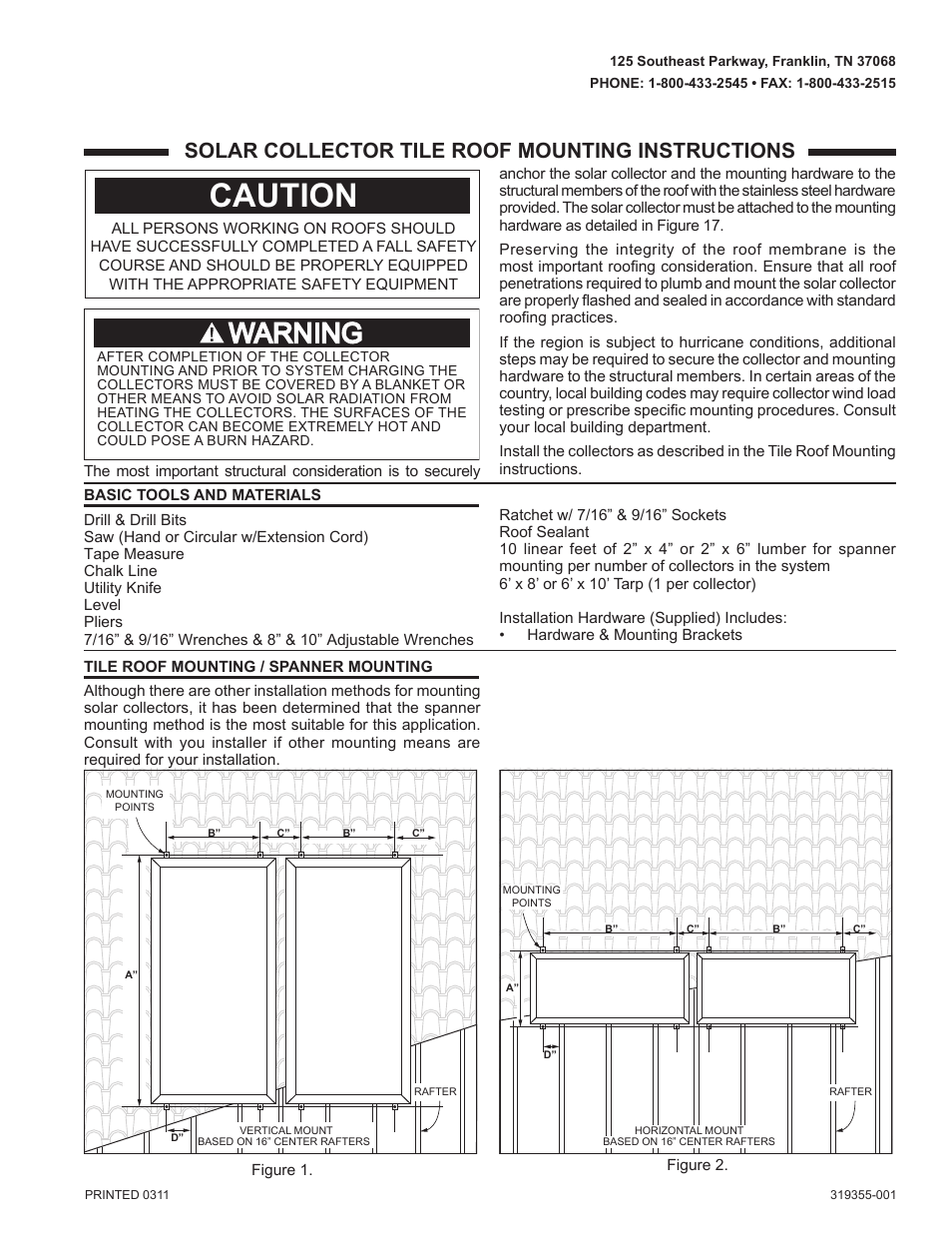 State Tilt Roof User Manual | 7 pages