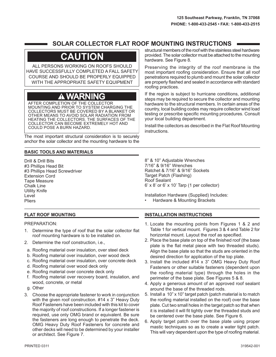 State Flat Roof User Manual | 5 pages