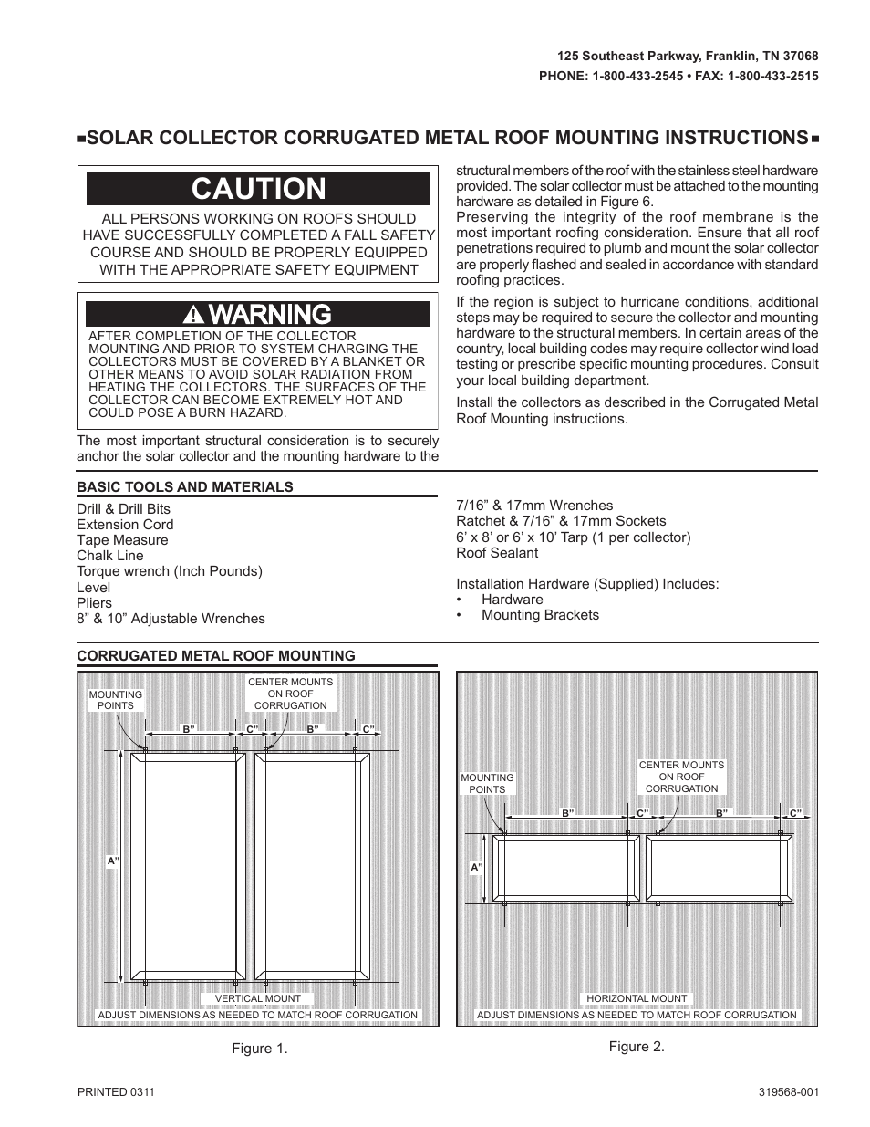 State Corrugated Metal Roof User Manual | 3 pages