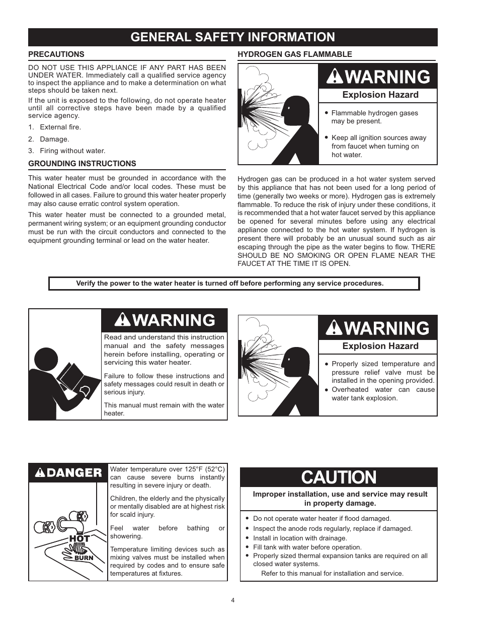 Caution, General safety information, Explosion hazard | State SSX100 User Manual | Page 4 / 72