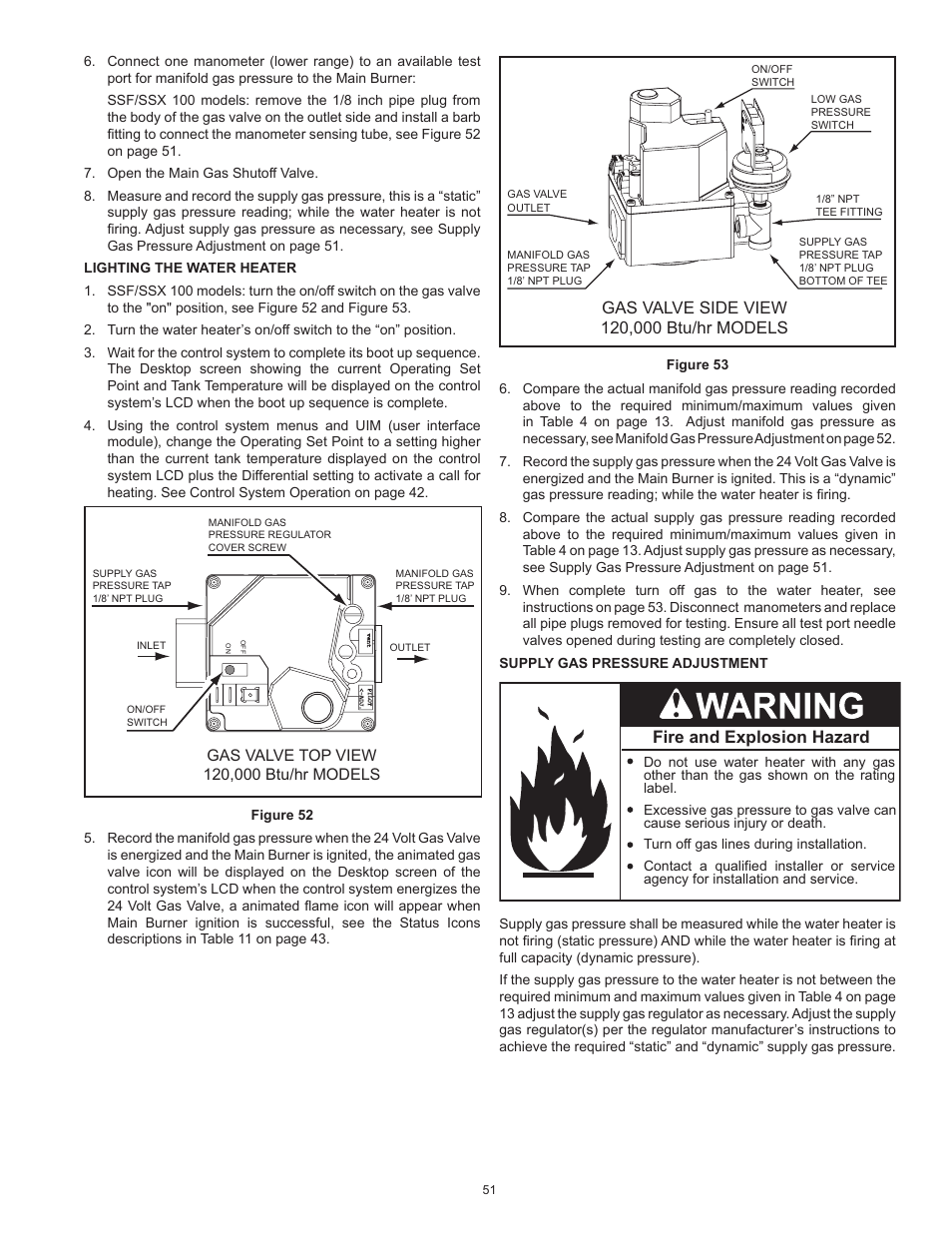 Fire and explosion hazard | State SSX100 User Manual | Page 51 / 72