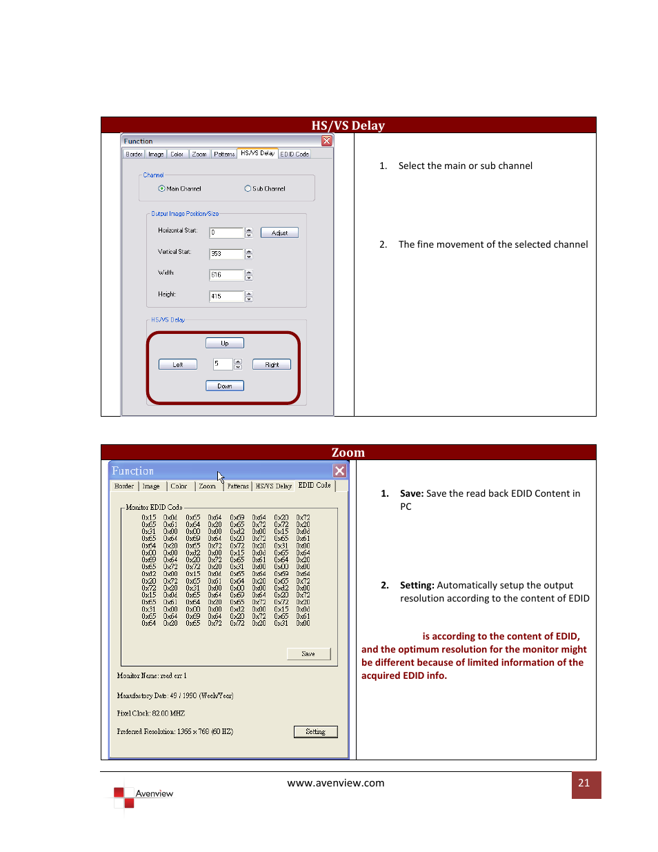 Avenview DVI-SPLITPRO-2BB User Manual | Page 21 / 26