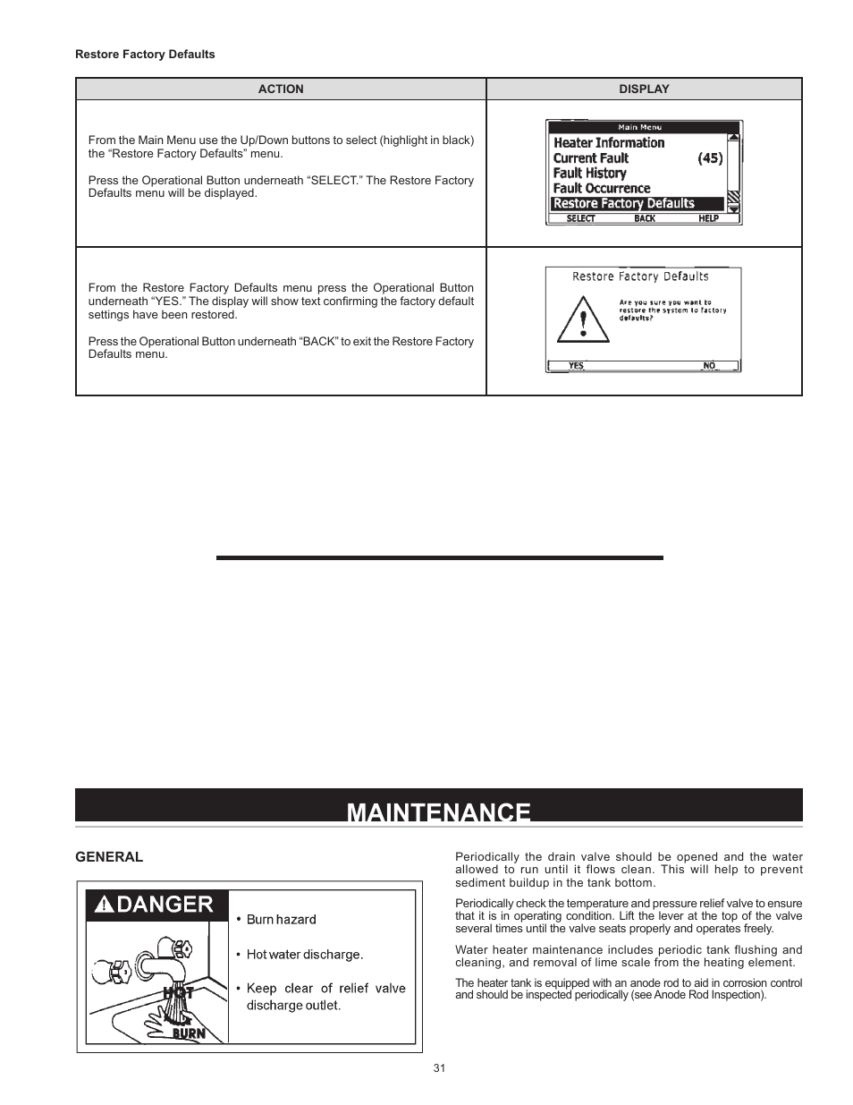 Maintenance | State CSB 120 54 IFE User Manual | Page 31 / 52