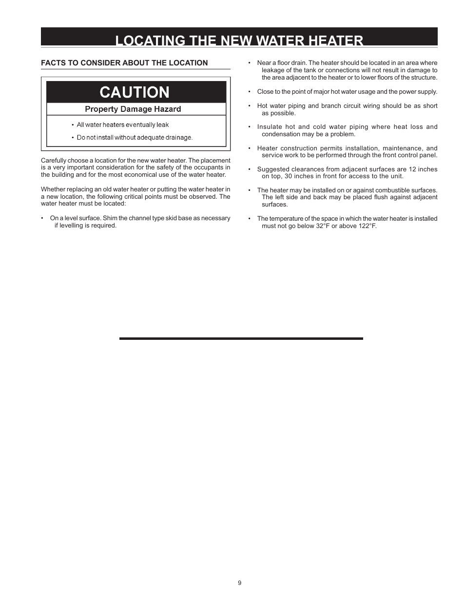 Locating the new water heater | State CSB 120 54 IFE User Manual | Page 9 / 52