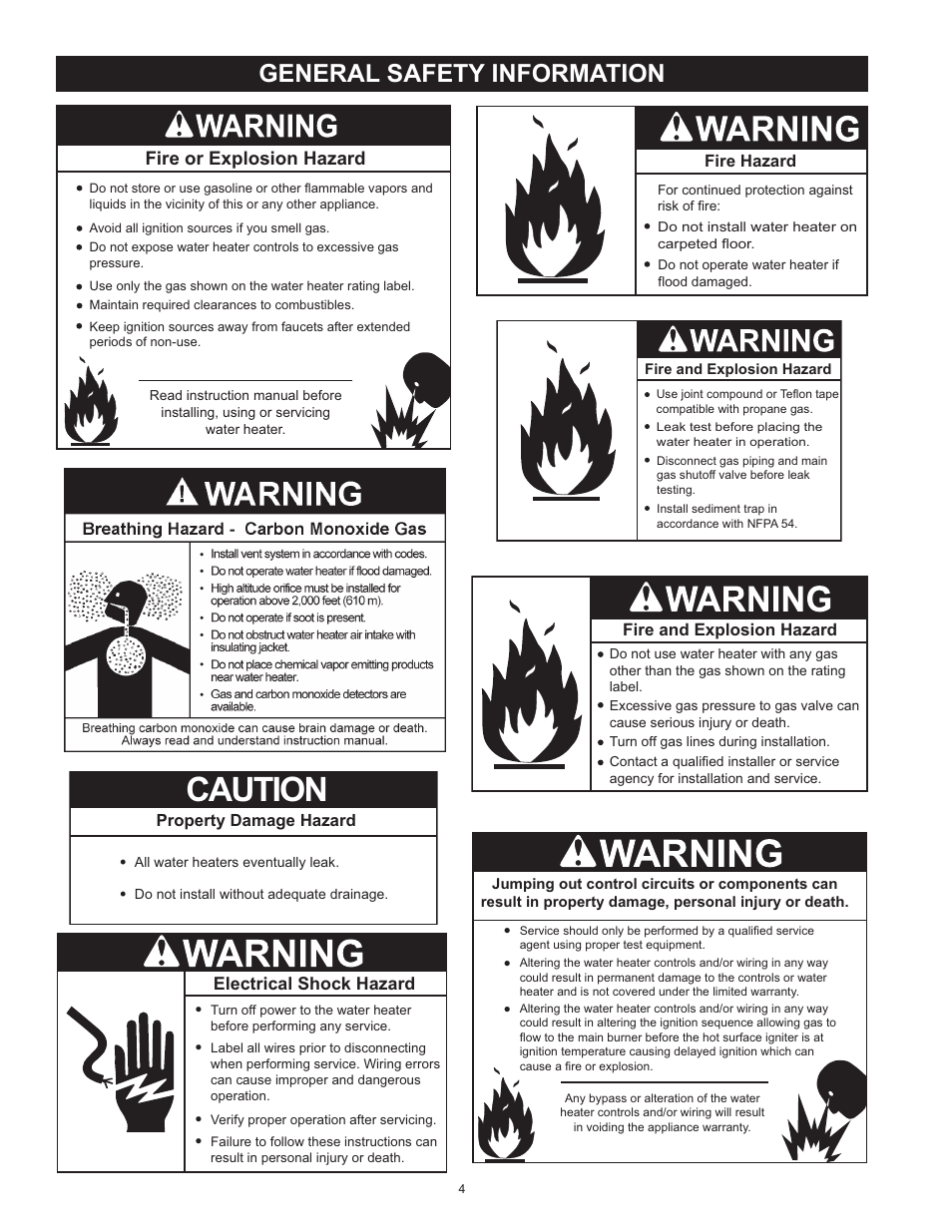 General safety information, Caution, Fire or explosion hazard | State SBN85 390NE(A User Manual | Page 4 / 52