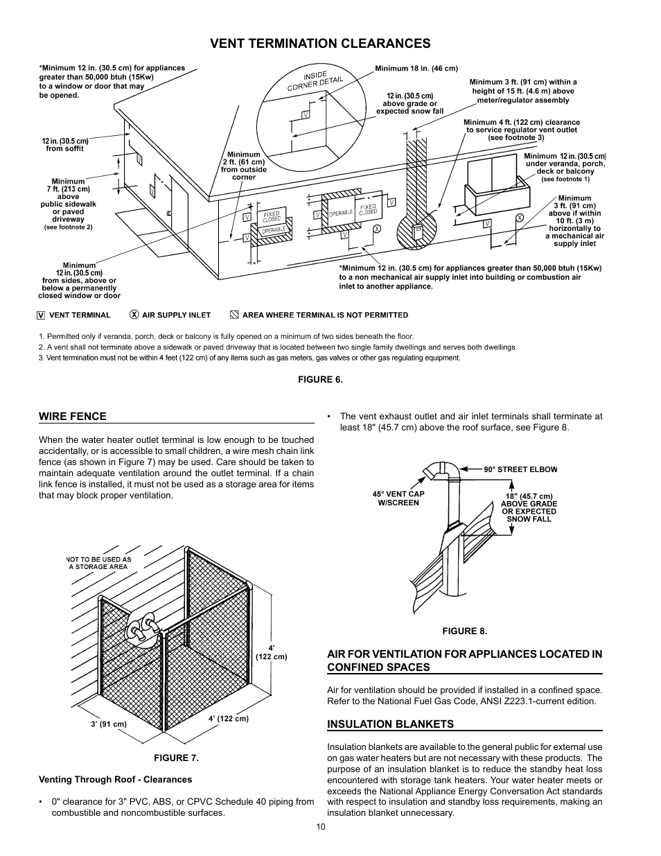 Vent termination clearances | State SDV 75 70 NE/PE User Manual | Page 10 / 36