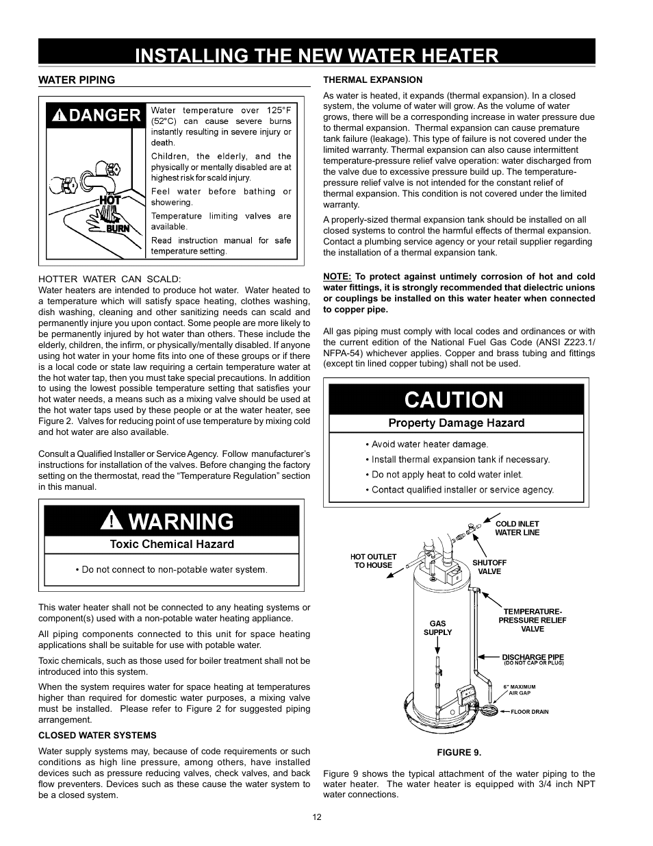 Installing the new water heater | State SDV 75 70 NE/PE User Manual | Page 12 / 36