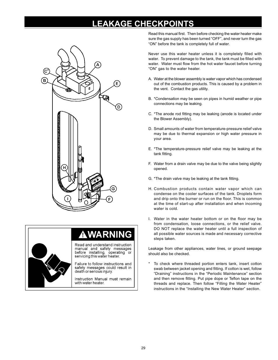 Leakage checkpoints | State SDV 75 70 NE/PE User Manual | Page 29 / 36