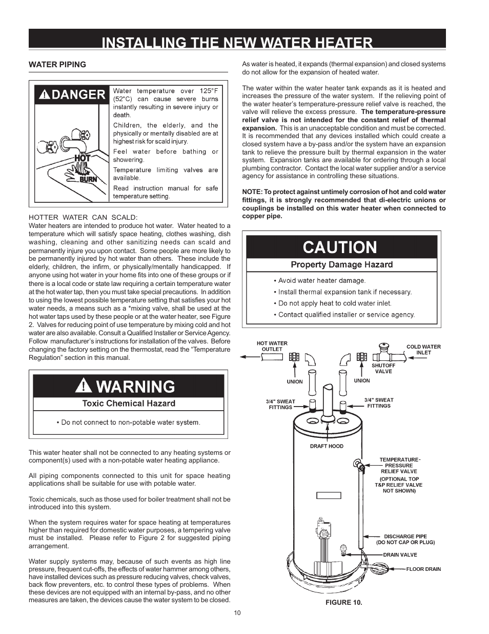 Installing the new water heater | State SBS65 65NE User Manual | Page 10 / 24