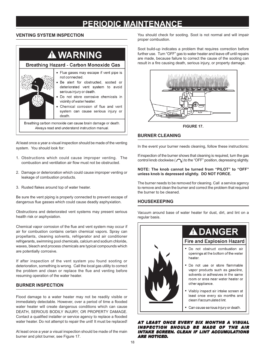 Periodic maintenance | State SBS65 65NE User Manual | Page 18 / 24