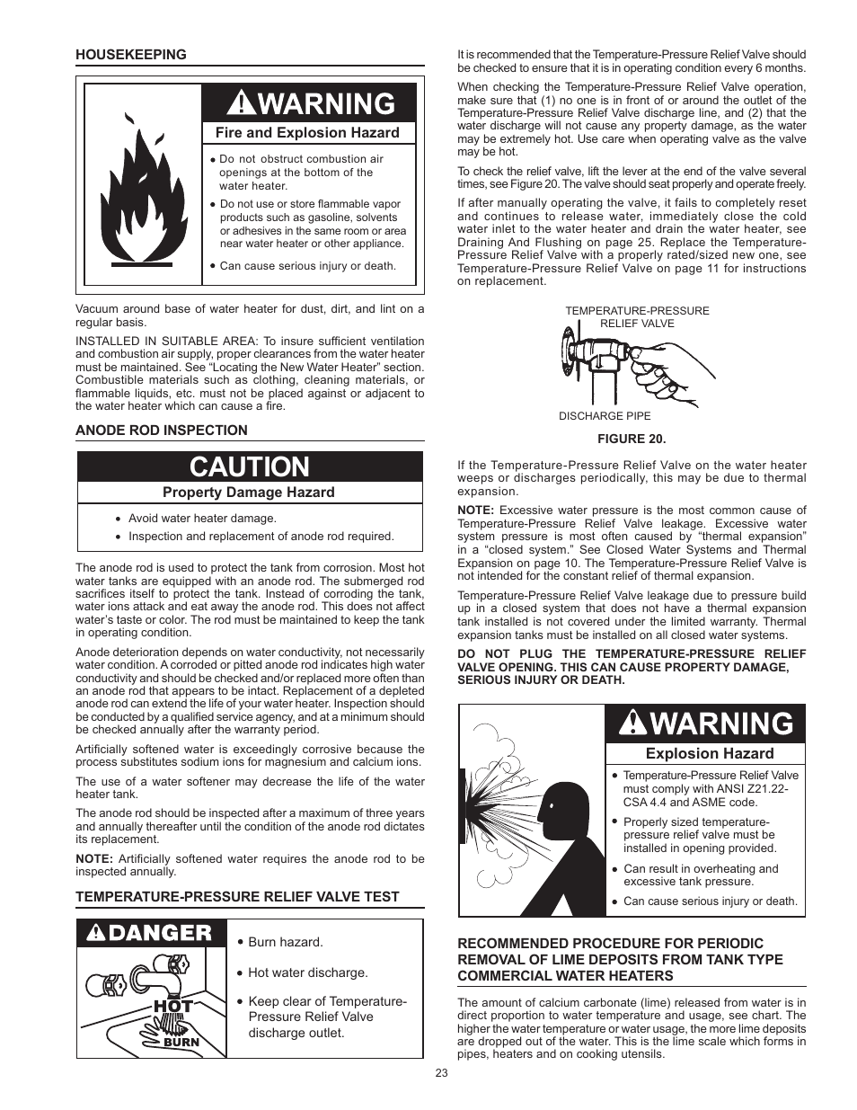 Caution, Explosion hazard | State SBS100 76NE User Manual | Page 23 / 36