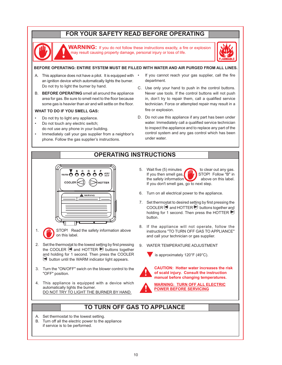 For your safety read before operating, Operating instructions, Warning | State SBB75 76NE User Manual | Page 10 / 24