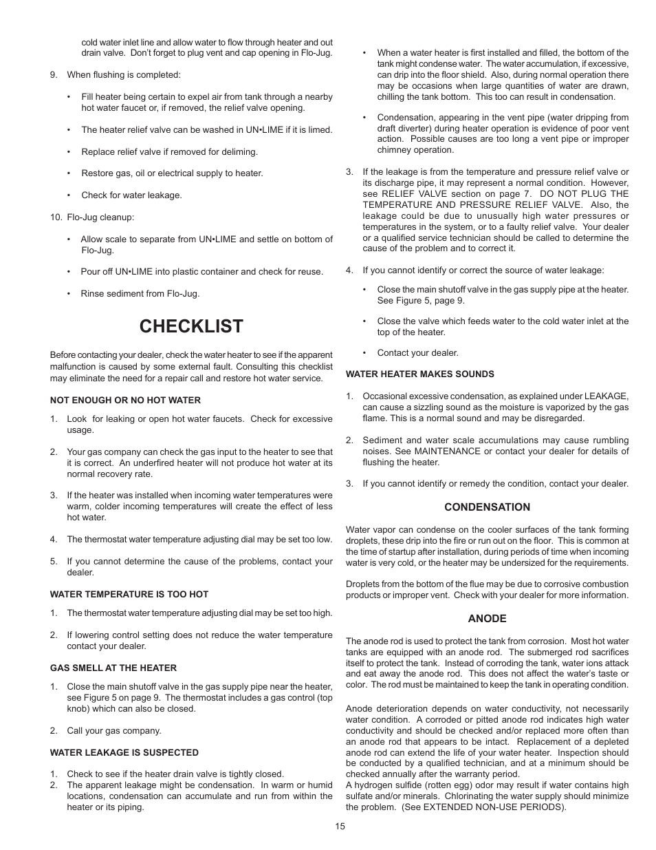 Checklist | State SBB75 76NE User Manual | Page 15 / 24