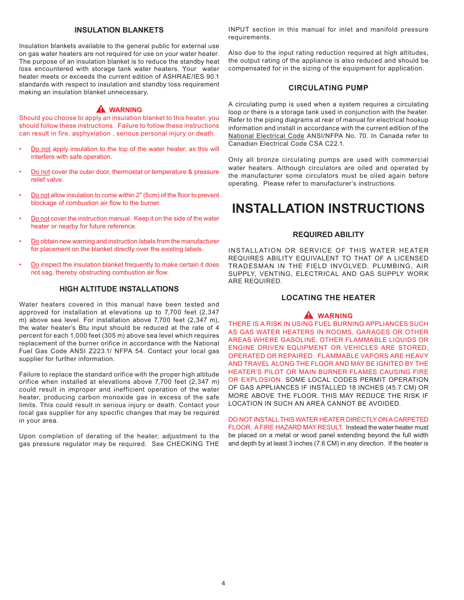 Installation instructions | State SBB75 76NE User Manual | Page 4 / 24