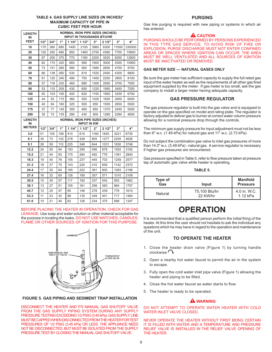 Operation | State SBB75 76NE User Manual | Page 9 / 24