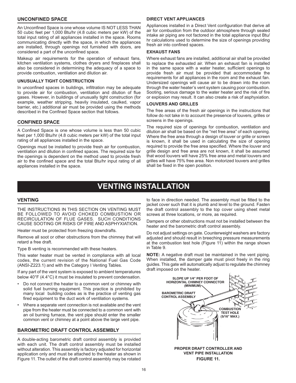 Venting installation | State GPG 81 370NEA User Manual | Page 16 / 56