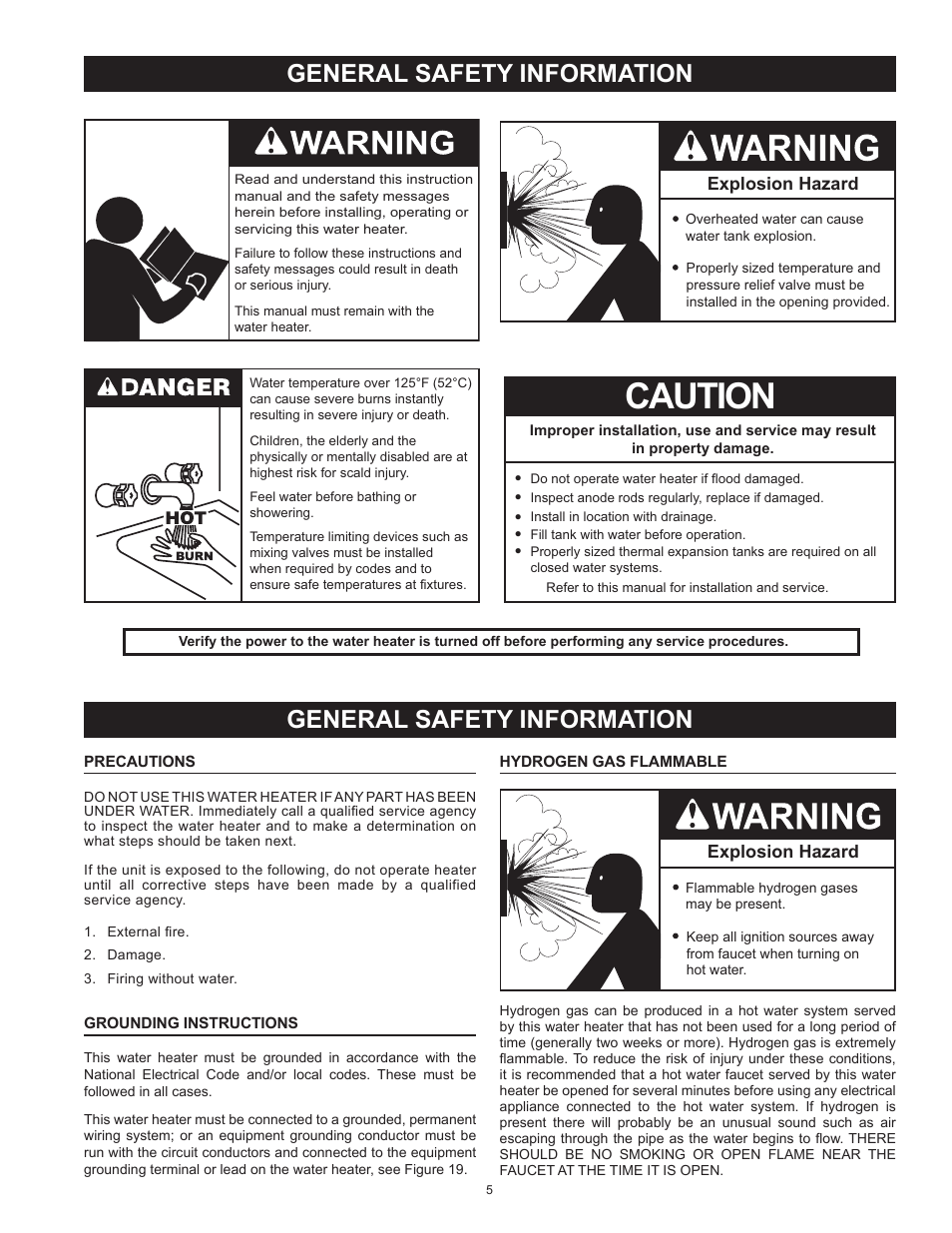 Caution, General safety information, Explosion hazard | State GPG 81 370NEA User Manual | Page 5 / 56
