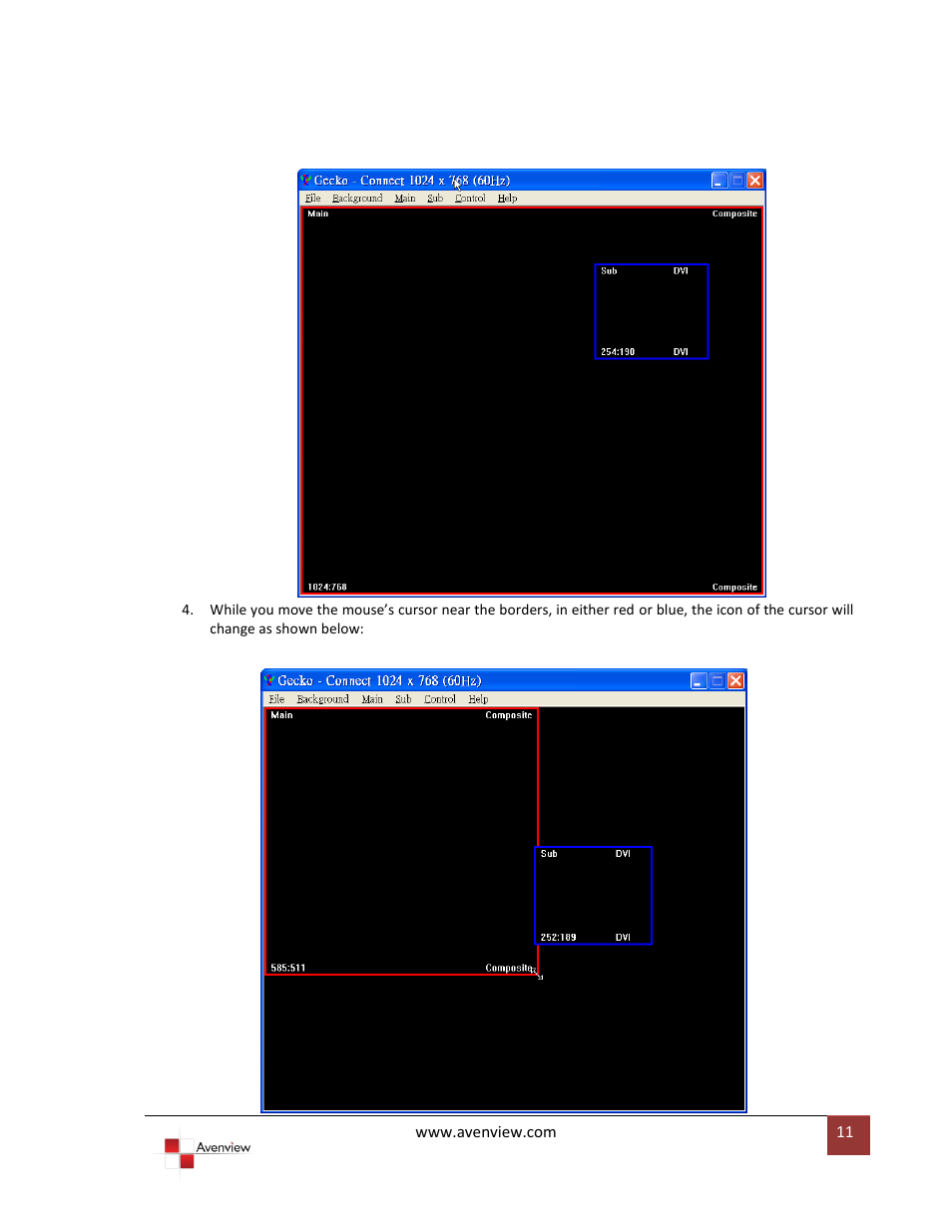 Avenview DVI-VIDEOWALL-4 User Manual | Page 11 / 29