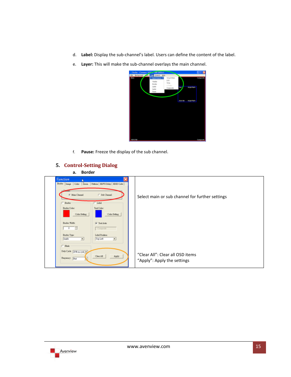Avenview DVI-VIDEOWALL-4 User Manual | Page 15 / 29