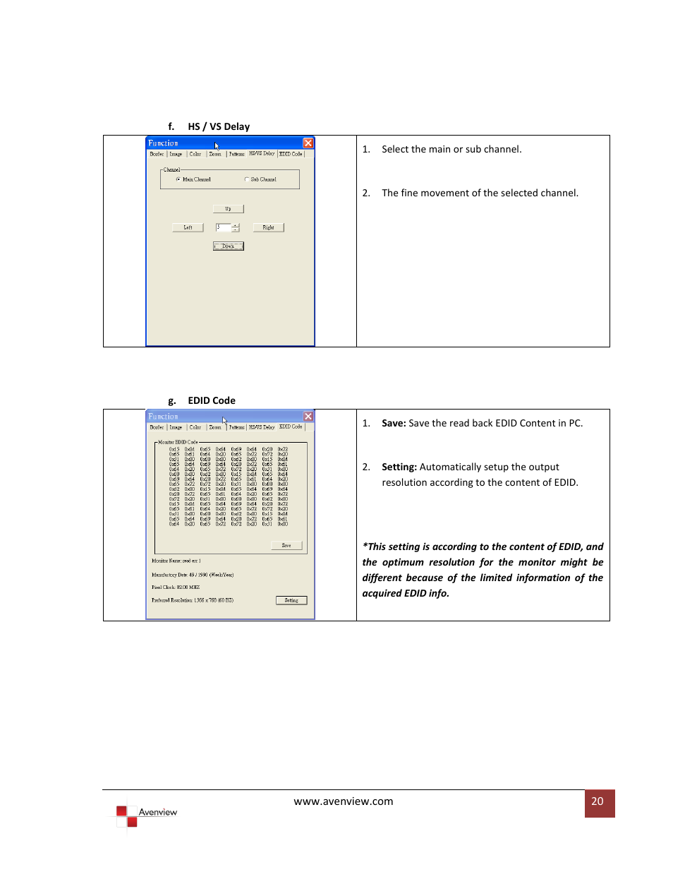 Avenview DVI-VIDEOWALL-4 User Manual | Page 20 / 29