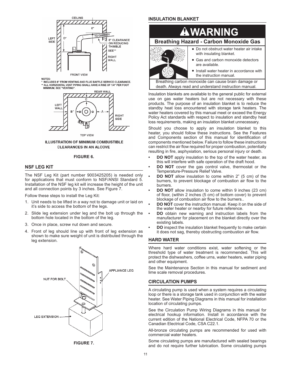 Breathing hazard - carbon monoxide gas | State SBD85 365NE A User Manual | Page 11 / 56