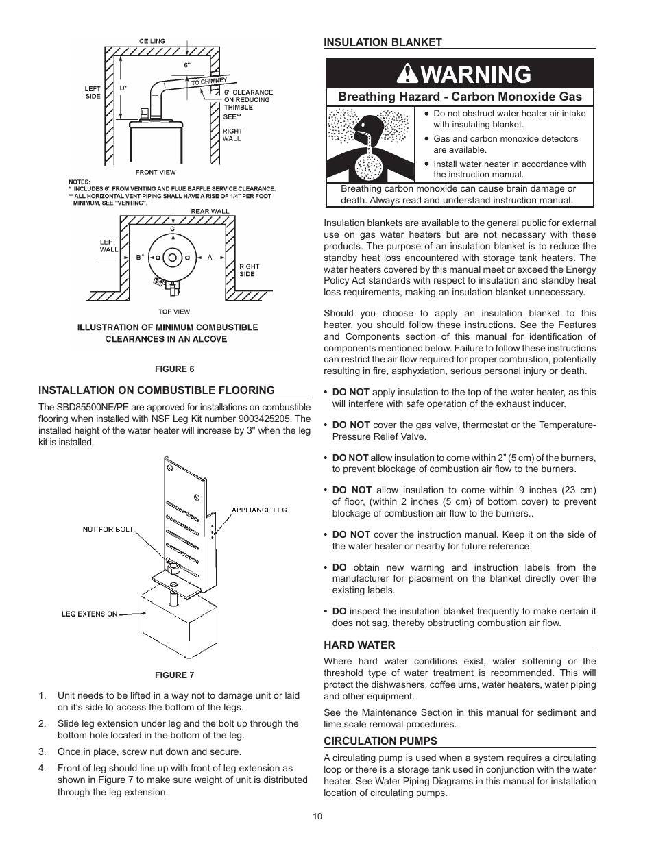 Breathing hazard - carbon monoxide gas | State SBD85 500PE User Manual | Page 10 / 52