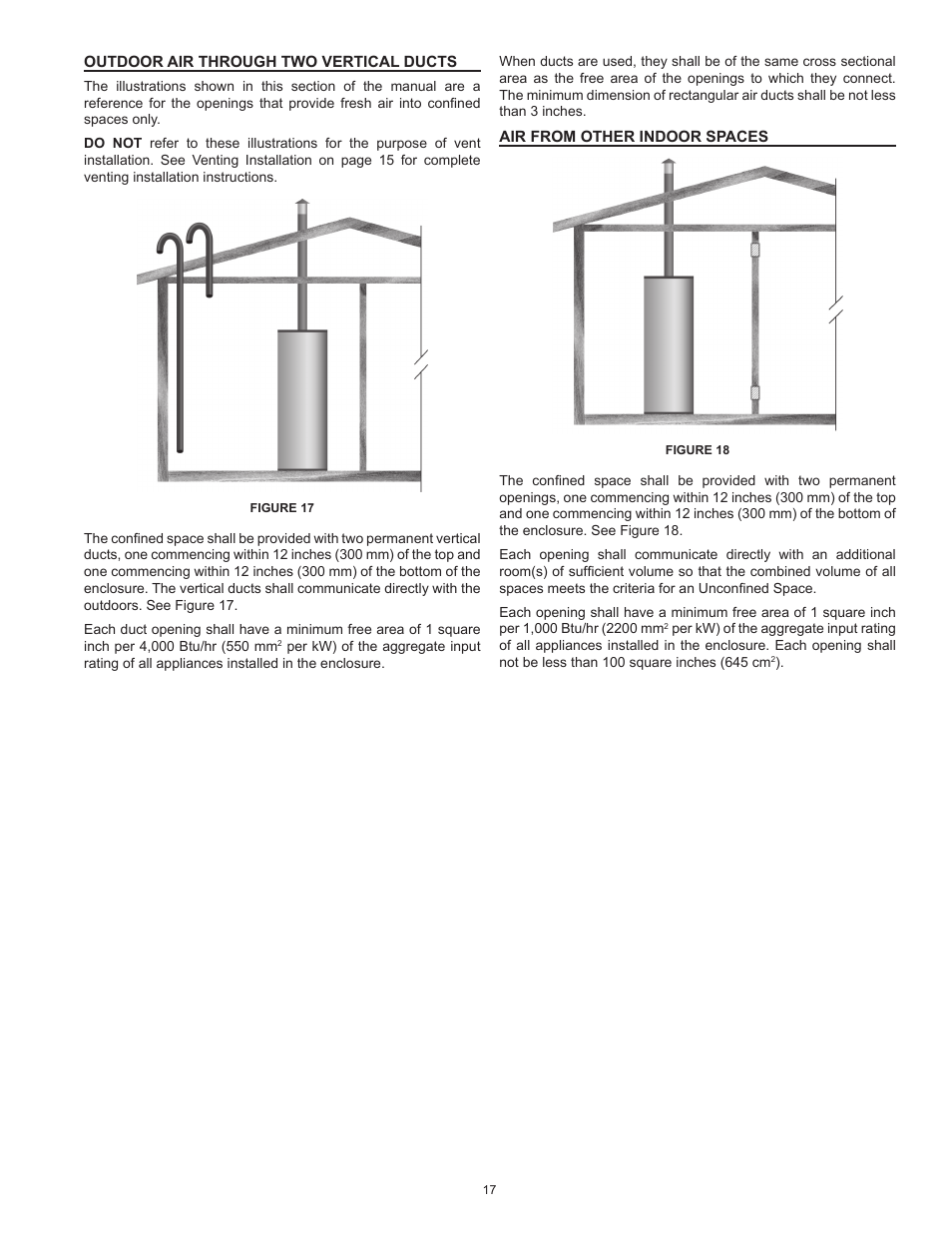 Air from other indoor spaces, Outdoor air through two vertical ducts | State SBD85 500PE User Manual | Page 17 / 52