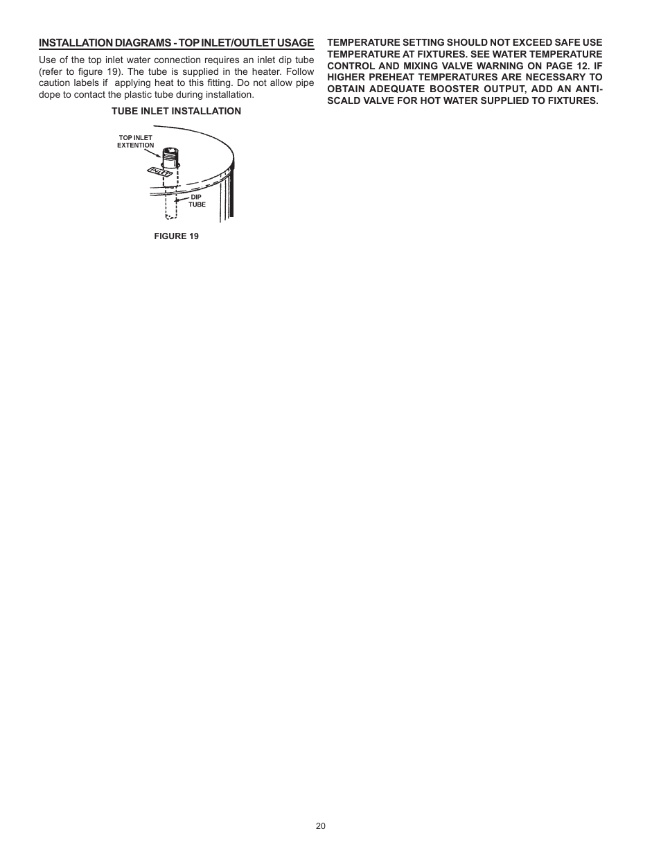 Installation diagrams - top inlet/outlet usage | State SBD85 500PE User Manual | Page 20 / 52