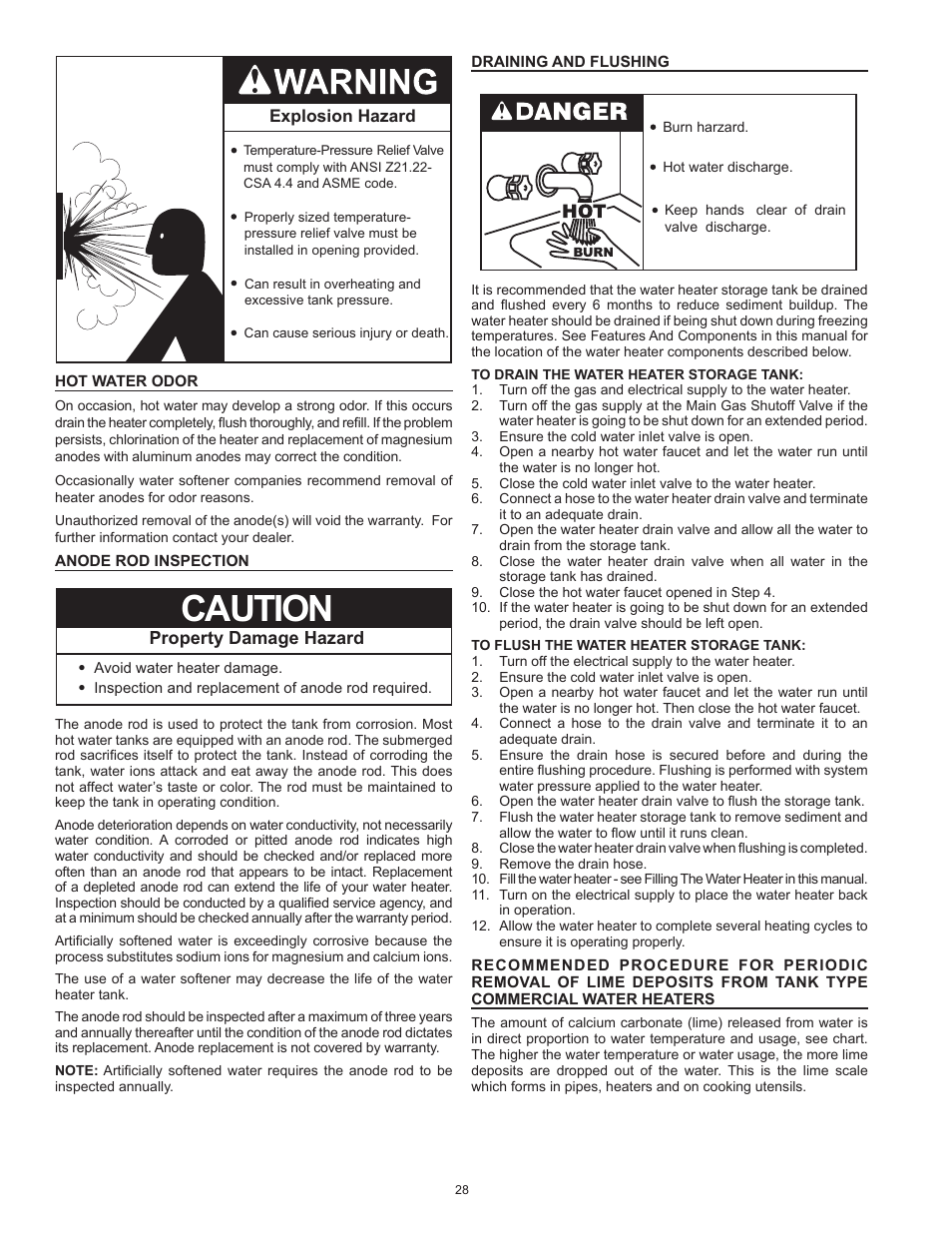Caution, Property damage hazard | State SBD85 500PE User Manual | Page 28 / 52