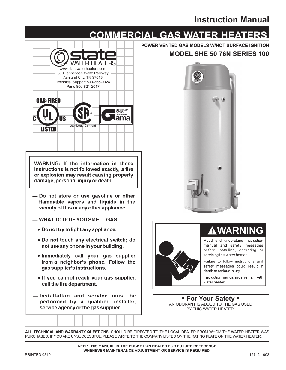 State SHE50 76 User Manual | 40 pages