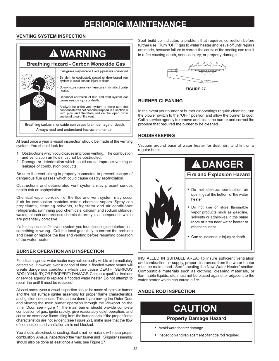 Periodic maintenance | State SHE50 76 User Manual | Page 32 / 40
