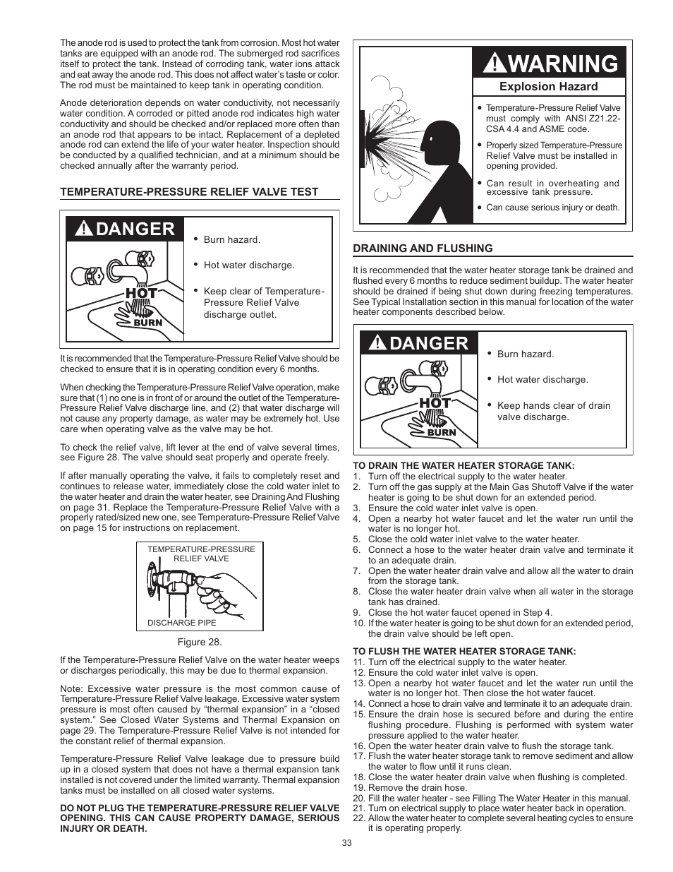 Danger | State SHE50 76 User Manual | Page 33 / 40