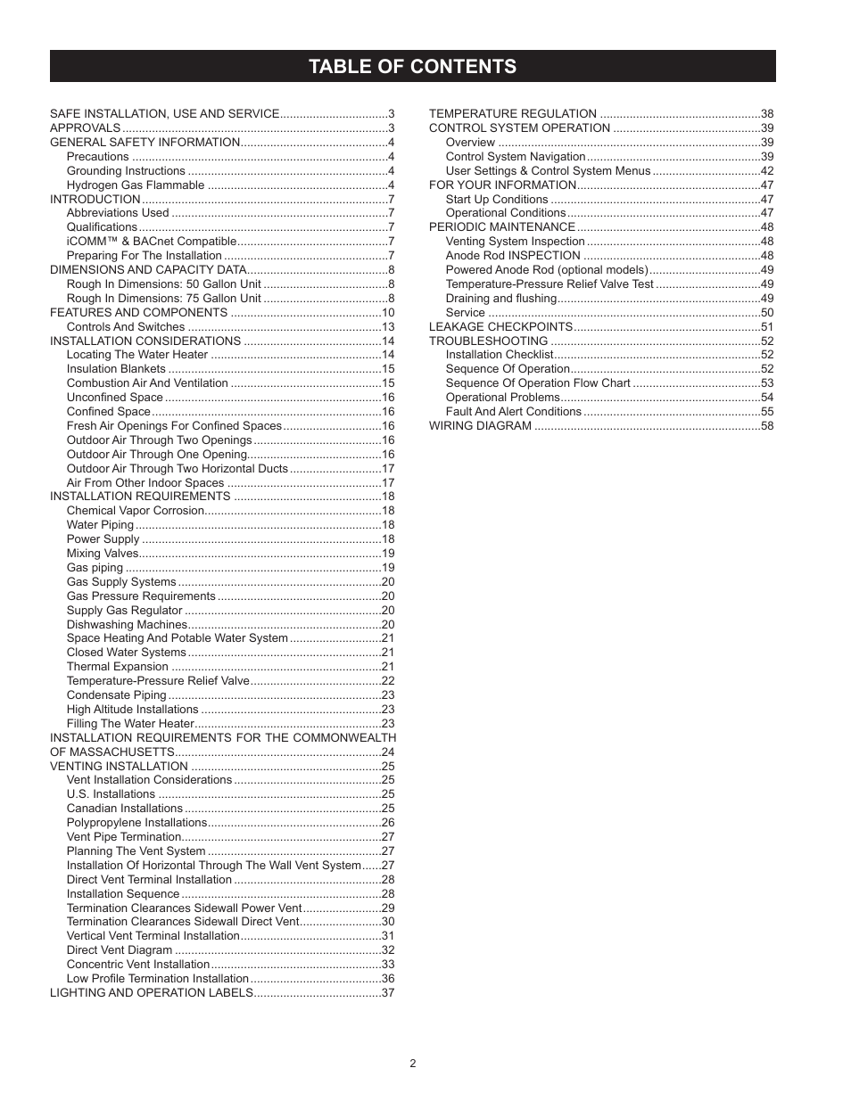 State SHE75 100NE User Manual | Page 2 / 60