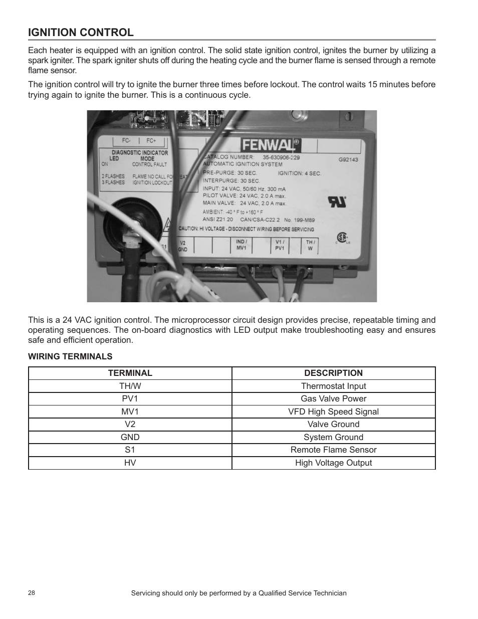 Ignition control | State SBL85 390NE A User Manual | Page 30 / 38