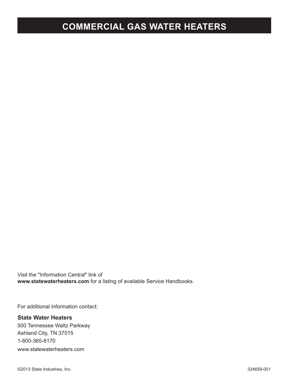 Commercial gas water heaters | State SBL85 390NE A User Manual | Page 38 / 38