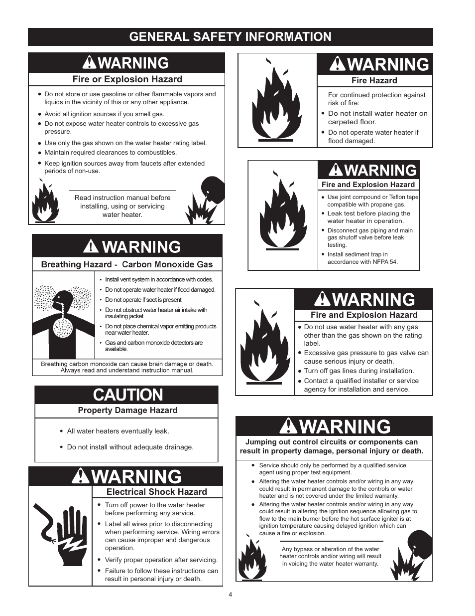 General safety information, Caution, Fire or explosion hazard | State SBL95 250NE A User Manual | Page 4 / 52