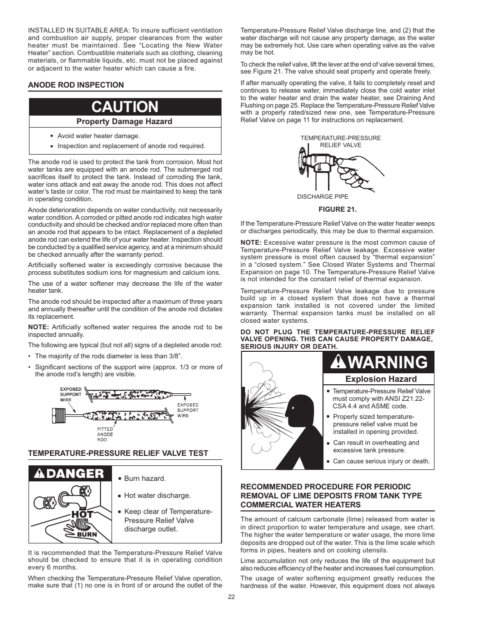 Caution | State SBL100 76 NE User Manual | Page 22 / 36