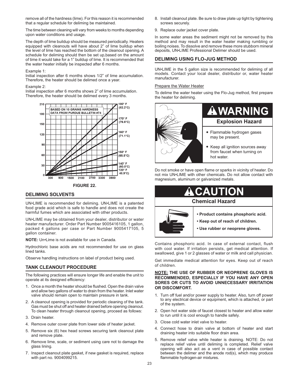 Explosion hazard, Chemical hazard | State SBL100 76 NE User Manual | Page 23 / 36